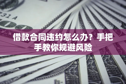 武汉借款合同违约怎么办？手把手教你规避风险