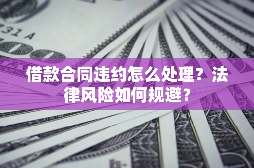武汉借款合同违约怎么处理？法律风险如何规避？