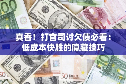 武汉真香！打官司讨欠债必看：低成本快胜的隐藏技巧