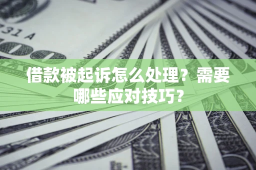 武汉借款被起诉怎么处理？需要哪些应对技巧？