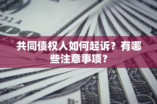 武汉共同债权人如何起诉？有哪些注意事项？